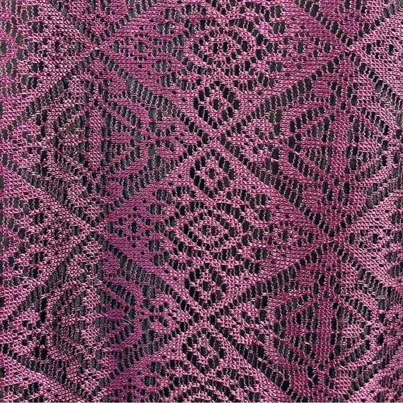 Vintage DBYLtd 20’s Short Sleeve Flapper Gatsby Mini Fringe Dress M Purple Black - Picture 5 of 12